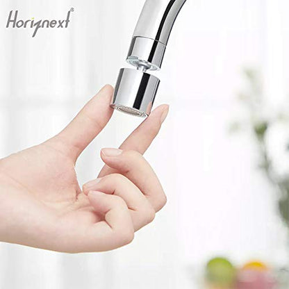 Kitchen Faucet Aerator & Head Replacement, 360° Swivel, 2 Modes | Sprayer Attachment with Dual Flow, No Splash Chrome Nozzle, 55/64 Female Thread Adapter for Bathroom Tap Extender