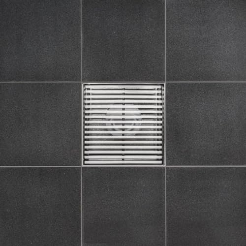 304 Stainless Steel 4 Inch Brushed Nickel Square Shower Drain Kit with Base Linear Wedge for Tile Floor Drain Grate Cover Hair Catcher Trap (Brushed Stainless Steel, Square PVC Plastic) - color: Brushed Stainless Steel