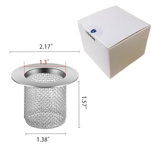 Shower Drain Hair Catcher, Shower Drain Basket, SS Mesh, Fits 2-Inch Holes | Easy to Clean SS Mesh Hair Trap, Reusable Anti-Clog Drain Strainer for Bathroom Sink, Drain & Tub, 2" Inner Dia Holes - size: Deep-1 Pcs