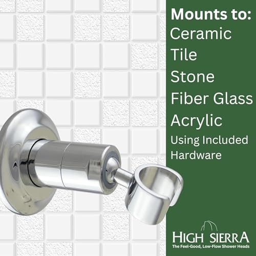 High Sierra® - Solid Metal Wall Mounted Holder for Handheld Shower Heads - Brushed Gold Finish - color: Brushed Gold