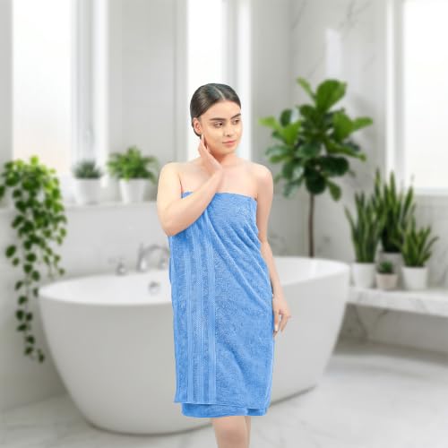 Bath Towels Set of 4 Extra Large Towels set 30x60 In, 100% Uzbek Cotton 600 GSM Oeko-TEX, Larger & Lighter Weight Quicker to Dry, Super Soft and Absorbent, Perfect for Bathroom- Light Blue - color: Light Blue