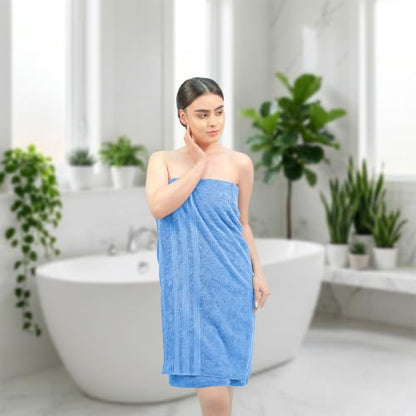Bath Towels Set of 4 Extra Large Towels set 30x60 In, 100% Uzbek Cotton 600 GSM Oeko-TEX, Larger & Lighter Weight Quicker to Dry, Super Soft and Absorbent, Perfect for Bathroom- Light Blue - color: Light Blue