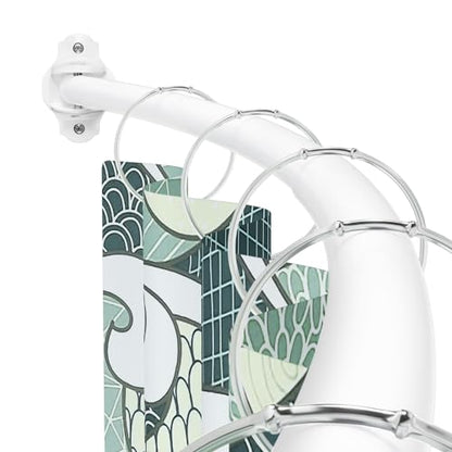 Mcrbeay Curved Shower Curtain Rod, Stainless Steel, Adjustable 40-72 inch | Heavy Duty, Extra Wide Round Shower Rod for Bathroom, Shower Stall, Bathtub, Rustproof, White - color: White, size: 40-72 Inches