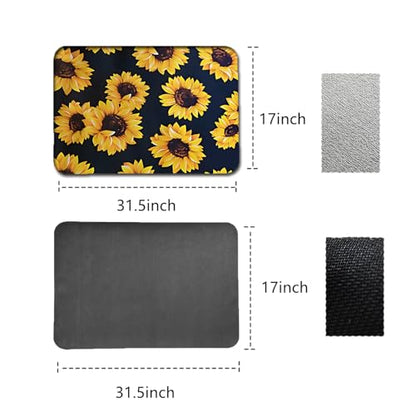 Sunflower Dish Drying Mat ,Absorbent Kitchen Mat For Kitchen Counter,Easy Clean Dish Rug For Kitchen,Bath,Bathroom,Home(sunflower) (17inches*30inches) - size: 17" x 30"