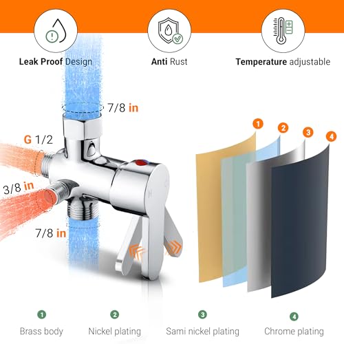 Hot and Cold Bidet Sprayer for Toilet w/Thermal Insulated Grip - Hot Water 180°F Handheld Sink Bidet Shataff - Diaper Sprayers - Muslim Shower Hand Held Attachment for Sink Hose Sprayer - color: Hot & Cold Bidet Sprayer