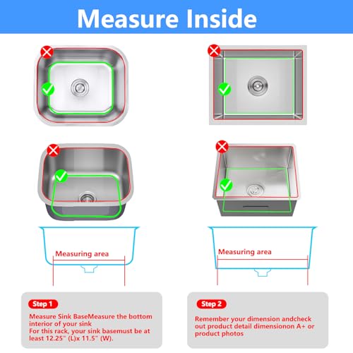 Sink Protectors for Kitchen Sink 12.25"X11.5"x2 Silicone Sink Mat | Various sizes and styles,Protector for sinks and dish,Withstand to 500F,Food-grade silicone ,raised feet,Dishwasher Washing - size: 12.25"x11.5" x2