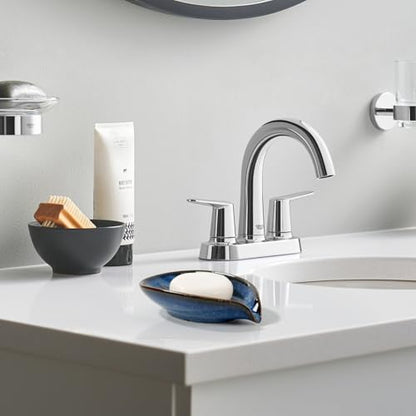 Soap Dish, Self-Draining Soap Holder, Leaf Shape Ceramic Bar Soap Holder Drain Soap Dishes for Bathroom Sink Kitchen, Easy to Clean Keeps Soap Dry, Blue, ANTIS'S HOME - color: Blue-1pcs