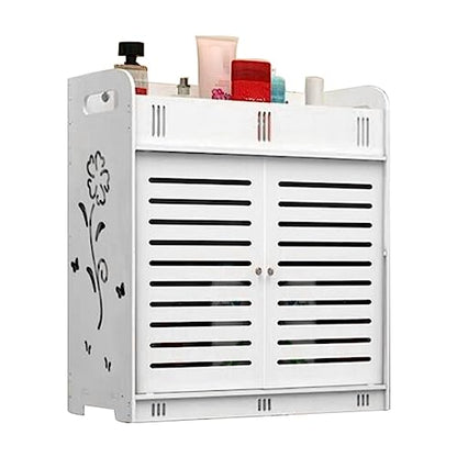Self-Adhesive Wall Cabinet for Bathroom Kitchen, Over The Toilet Storage Shelves Organizer, Bathroom Floating Shelves, 3-Tier Wall Mount Storage Rack, Medicine Cabinet White one Size