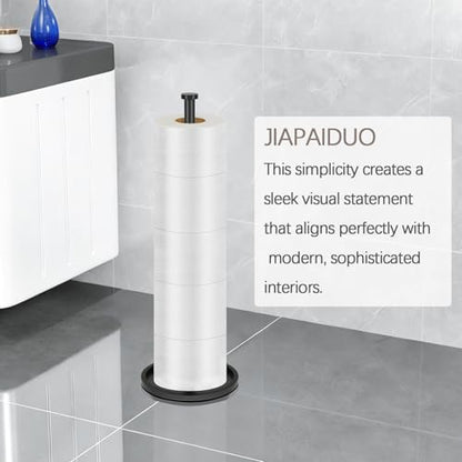Toilet Paper Holder Stand with Reserve Function, Black Toilet Roll Holder Free Standing, Toilets Paper Storage Stand for 5 Rolls of Toilets Papers，Modern Design - color: Black