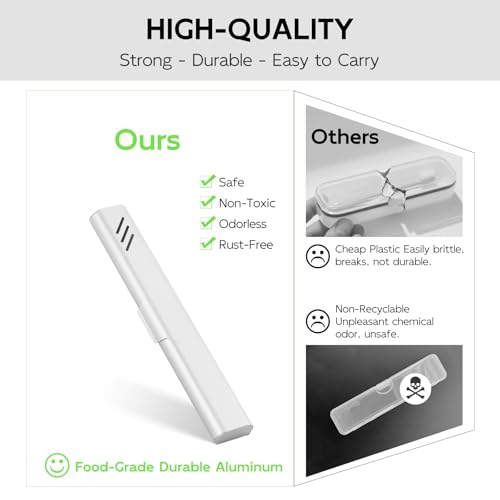Travel Toothbrush Case, Portable Toothbrush Holder, Durable Aluminum Toothbrush Storage Box, Small Breathable Manual Toothbrush Container for Traveling, School, Camping, Business Trip - Sliver - color: Sliver