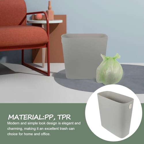 Luxshiny Narrow Space Slim Trash Can Modern Garbage Bin for Kitchen Bathroom Office Stylish Design for Areas Space-Saving Waste Basket Warm