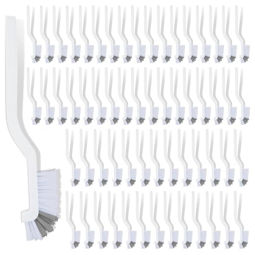 60 Pcs Kitchen Scrub Brush Bulk with Stiff Bristle Plastic Edge Corner Cleaning Brush for Bathroom Sink Household Bottle Dish Window Track Tile Lines Crevice