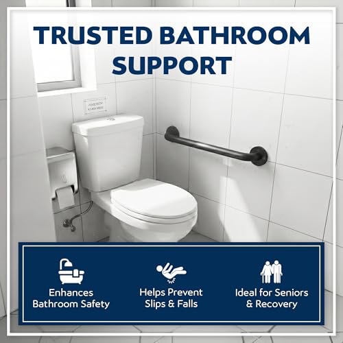 4-Pack Starter Bundle, 500 lb, 16/18/24/32 in, Matte Black | Complete Bathroom Safety Starter Bundle, For Seniors, 1.25 in Diameter, 500 lb Rated, All-in-One Shower Safety Solution - color: Matte Black