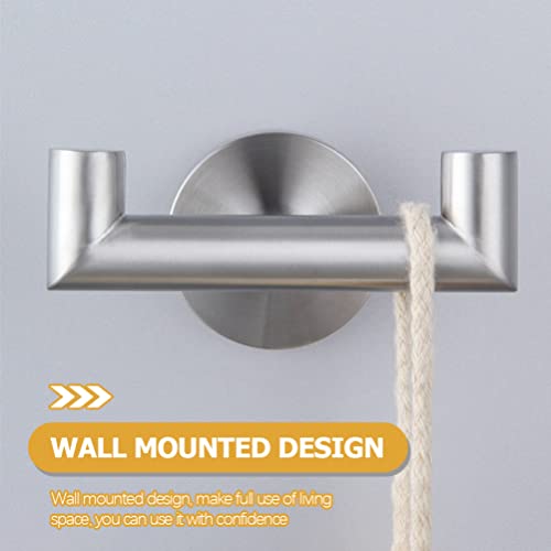 iplusmile Heavy Duty Stainless Steel Double Towel Hook Wall-Mounted Robe Hanger for Bathroom and -Saving Design and Towel Holder