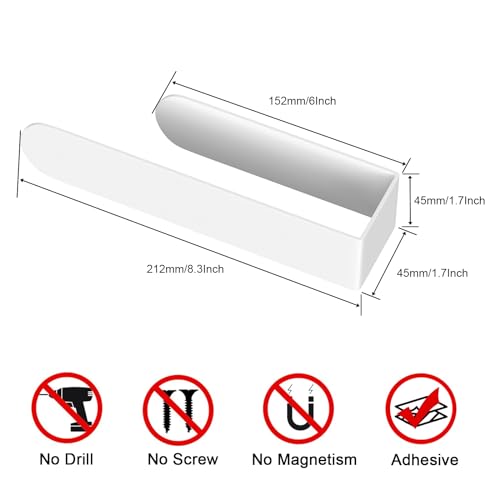 HUFEEOH 2 Pack Adhesive Hand Towel Holder, Kitchen Towel Rack Towel Bars Wall Mounted, Stainless Steel Bath Towel Hanger for Bathroom Hotel Kitchen (White, 8 Inch(2PC)) - color: White, size: 8 Inch (2PC)