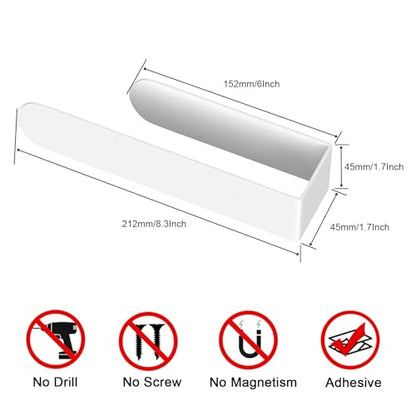 HUFEEOH 2 Pack Adhesive Hand Towel Holder, Kitchen Towel Rack Towel Bars Wall Mounted, Stainless Steel Bath Towel Hanger for Bathroom Hotel Kitchen (White, 8 Inch(2PC)) - color: White, size: 8 Inch (2PC)