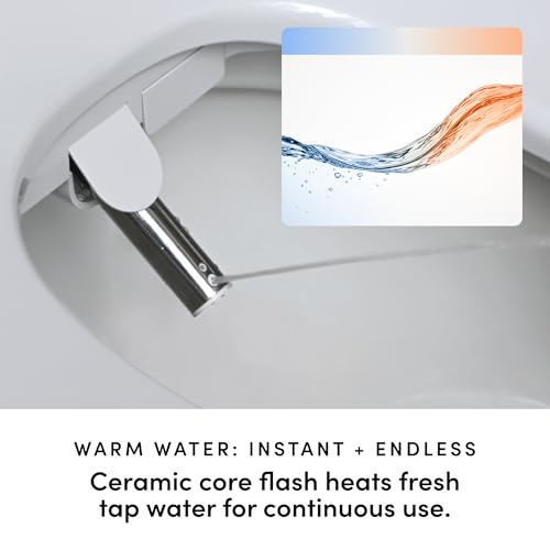TUSHY Aura Luxury Electric Bidet Seat, Auto Open, Heated, Elongated | Remote Control, Adjustable Temperature, Self-Cleaning Nozzle, Instant Warm Water and Air Dryer, GFCI Outlet Required - style: Aura Elongated Bidet Seat