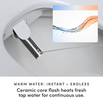 TUSHY Cloud Electric Bidet Heated Toilet Seat, Elongated | Instant Warm Water, Adjustable Air Dryer, Self-Cleaning Nozzle and Filter, Night Light, Soft-Close Lid, GFCI Outlet Required - style: Cloud Elongated Bidet Seat