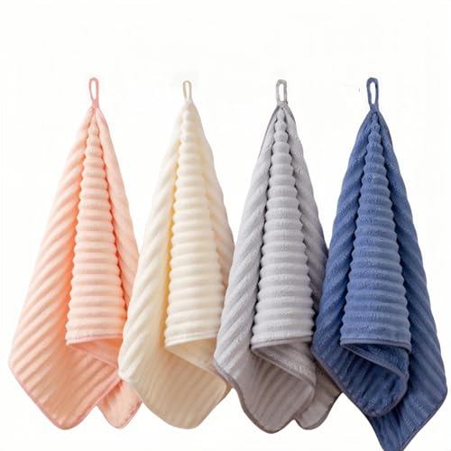 4PCS Microfiber Hand Towels for Bathroom Christmas Decorations Quick Dry Small Towel Set Bathroom Kitchen 14 x29.6inch - color: 4 Colors