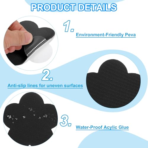 PATIKIL Bathtub Non Slip Stickers 3.4 x 3.4 Inch, 6 Pack Star Safety Shower Floor Anti Slip Stickers with Adhesive Decals Scraper for Bath Tub Shower Floor Stair, Black