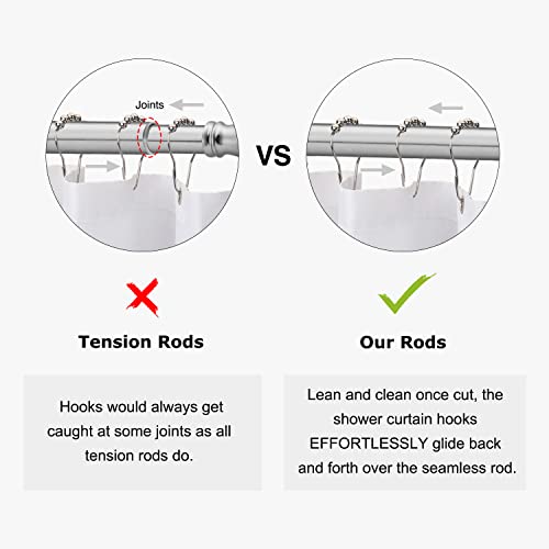 Naiture 60'' x 30'' D Shape Shower Curtain Rod with 36'' Vertical Ceiling Support, Aluminum, Gloss White Finish - color: Gloss White, size: 60'' x 30''