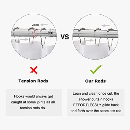 Naiture 60'' x 30'' D Shape Shower Curtain Rod with 36'' Vertical Ceiling Support, Aluminum, Gloss White Finish - color: Gloss White, size: 60'' x 30''