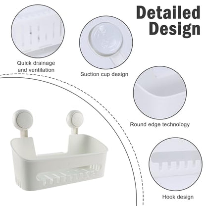 Bath Toy Storage Organizer,Kids Bathtub Toy Holder with Drain Holes,Shower Caddy for Bathtub,No Drilling Shower Caddy Suction Cup,Waterproof Storage Basket for Bathroom,Kitchen
