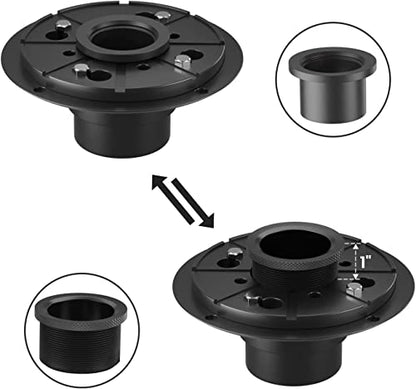 EXF Square Shower Drain 4-3/8 Inch Matte Black with ABS Flange | Stainless Steel, Anti-Clog, Removable Grid Grate and Hair Catcher, for Modern Bathroom Remodel Curbless Shower - color: Matte Black, size: 4IN