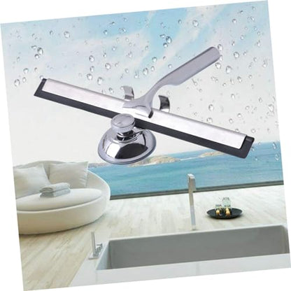CALLARON Stainless Steel Window Squeegee Squeegee for Car Windows Glass Suction Cup Holder Easy to Use for Bathroom Shower Doors Mirrors