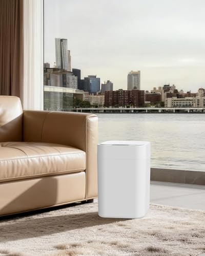 V1 Self-Sealing & Self-Changing Automatic Trash Can, 5.3 Gallon (20L) Smart Trash Can Motion Sensor, Touchless Garbage Can with Lid for Kitchen, Bathroom, Bedroom, Office, Odor-Sealing Design