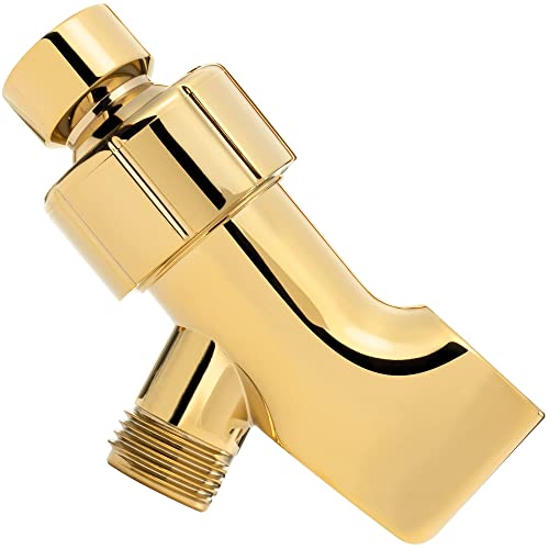 Adjustable Shower Arm Bracket - Polished Brass | Handheld Showerhead Holder With Anti-Slip O-Ring Grip, Brass Connector, Universal 1/2" Mount For Easy Bath Spa Install - color: Polished Brass