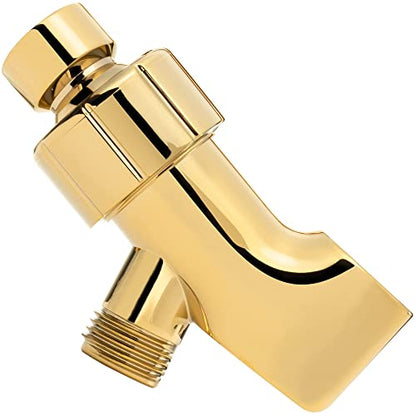 Adjustable Shower Arm Bracket - Polished Brass | Handheld Showerhead Holder With Anti-Slip O-Ring Grip, Brass Connector, Universal 1/2" Mount For Easy Bath Spa Install - color: Polished Brass