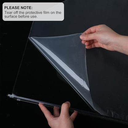 Vesici 2 Pcs Clear Acrylic Sink Splash Guard Freestanding Panel Barrier with Easy Reach Cutaway Kitchen Guard Protective Splatter Barrier for Home Hospital(19" Length, 18" Height, 4.5" Base) - size: 19" Length, 18" Height, 4.5" Base
