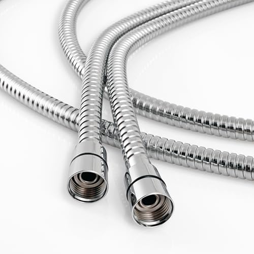 GwernKB Shower Hose,79In Long Stainless Steel Hose for Handheld Shower Head | Silver Electroplating,Leak-proof,with Steel Insert,Durable & Flexible,Bathroom Bidet Sprayer Extension Attachment Replacement - color: Silver