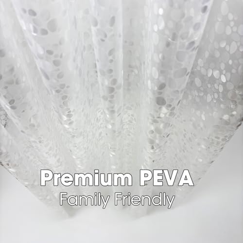 Clear Plastic Shower Curtain Liner, 3D Pebble, 70x72 in, 1 Pack | 100% waterproof, PEVA, modern 3D pattern, 12 rust-free pouch holes, fits standard tubs, for home, hotel, dorm - color: Pebble-clear