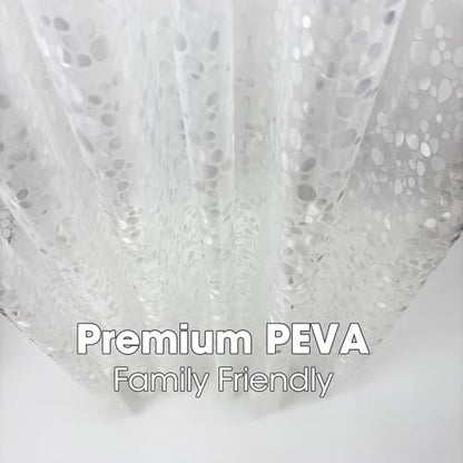 Clear Plastic Shower Curtain Liner, 3D Pebble, 70x72 in, 1 Pack | 100% waterproof, PEVA, modern 3D pattern, 12 rust-free pouch holes, fits standard tubs, for home, hotel, dorm - color: Pebble-clear