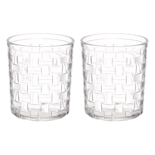 Gaolinci 2 Pcs Bathroom Cups, Clear Acrylic Toothbrush Holder, Tumbler Cup, 13 Oz - color: Clear