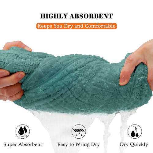 Bath Towels Set of 4 Extra Large 35 x 70 Inches,Luxury Thick High Absorbent and Quick Dry Bath Sheet,Ultra Soft Microfiber,Bathroom,Beach,Yoga,Sport,SPA,Fitness (Teal Green) - color: Teal Green, style: 4 Piece Bath Towels