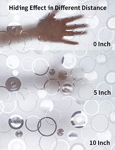 WELTRXE EVA 8G Bathroom Shower Curtain Liner, 72x72 Inch 3D Frosted Bubble Heavy Duty Waterproof Shower Curtain Liner with Magnets Thick Plastic Shower Curtains, 12 Hooks - color: Clear - Annular Patterns