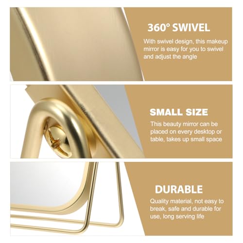 Mipcase Dual-Sided 7.87x6.10x2.71In Swivel Vanity Mirror – 1X & 2X Magnification for Precise Eyebrow Shaping, 360° Rotation for Bathroom, Bedroom, Dresser