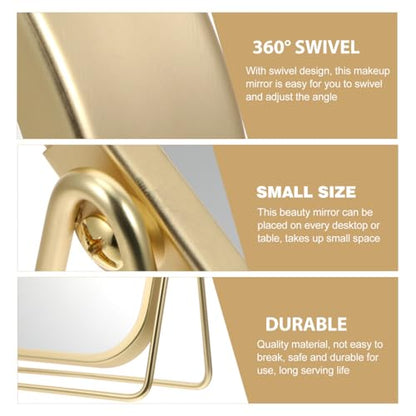 Mipcase Dual-Sided 7.87x6.10x2.71In Swivel Vanity Mirror – 1X & 2X Magnification for Precise Eyebrow Shaping, 360° Rotation for Bathroom, Bedroom, Dresser