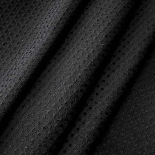 RiverDream Heavyweight Waffle No Hook Shower Curtain with Liner,Black,71x80 | Dotted Waffle,Snap-in Liner,Heavy Duty,Quick Dry,Mesh Top Window,With Bottom Magnets,Hotel-Grade,Washable,Long Size - color: Black, size: 71"W x 80"L (Pack of 1)
