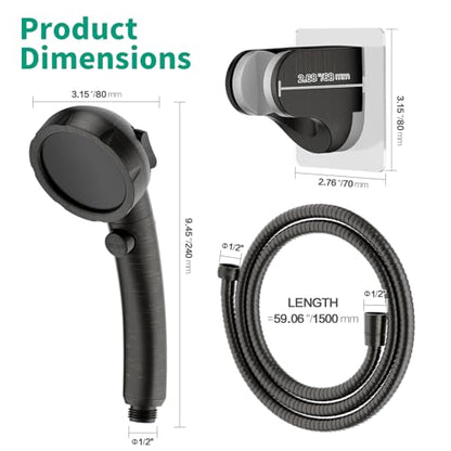 High Pressure Shower Head with Handheld, Oil-Rubbed Bronze | On Off Shower for RV, Water Saving Shower Head with Stop Button and 3 Modes, Detachable RV Shower Head with Hose and Bracket - color: Oil Rubbed Bronze