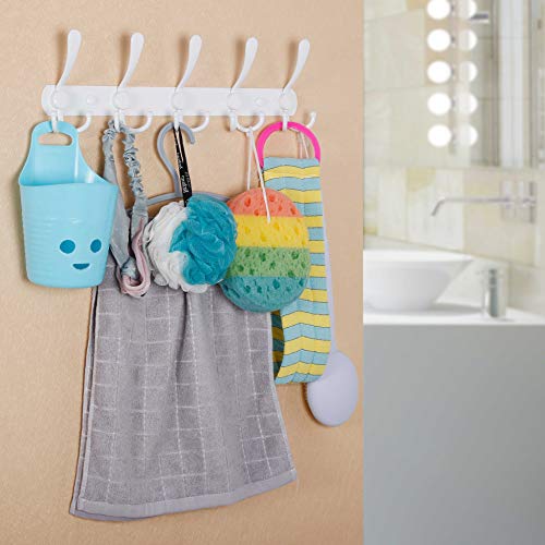 WEBI Coat Rack Wall Mount,Coat Hooks Wall Mounted,Coat Hanger Wall,Hook Rack Rail,Wall Coat Rack with Hooks for Hanging Jacket,Clothes,White - color: White, size: 1 Pack