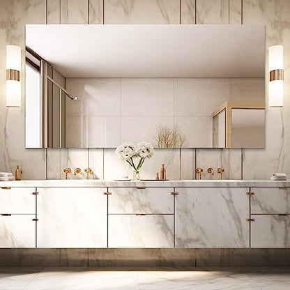 Frameless Wall Mirror 72"x36" Bathroom Vanity Mirror Shatterproof | Modern Wall Mount Mirror, Horizontal & Vertical, Rectangle Mirror for Over Sink, Living Room, Bedroom, Upgraded Packing - size: 72"L x 36"W