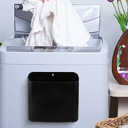 Picowe Magnetic Laundry Storage, Large Lint Holder Bin for Laundry Room, Space-Saving Trash Container Hanging on Dryer, Washer or Wall Mount Trash Bin (Black) - size: L+ M - Black