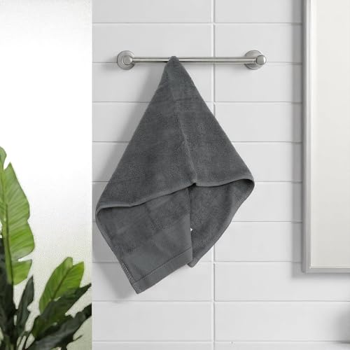 1Pcs Towel Waffle Weave Towel Bath Towel Combed Cotton Gray 75x35cm