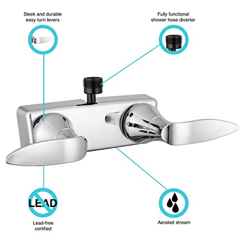 Dura Faucet DF-SA100LH-CP RV Shower Valve Diverter (Chrome) | RV shower valve diverter - switches spout to shower head. Chrome finish. Easy DIY install. - color: Chrome Polished