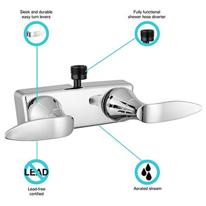 Dura Faucet DF-SA100LH-CP RV Shower Valve Diverter (Chrome) | RV shower valve diverter - switches spout to shower head. Chrome finish. Easy DIY install. - color: Chrome Polished