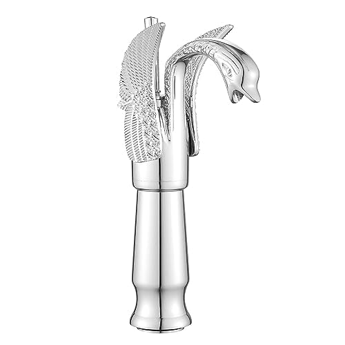 Chrome Swan Shape Single Handle One Hole Bathroom Vessel Sink Faucet Deck Mount Lavatory Sink Faucet - color: Chrome, size: Tall